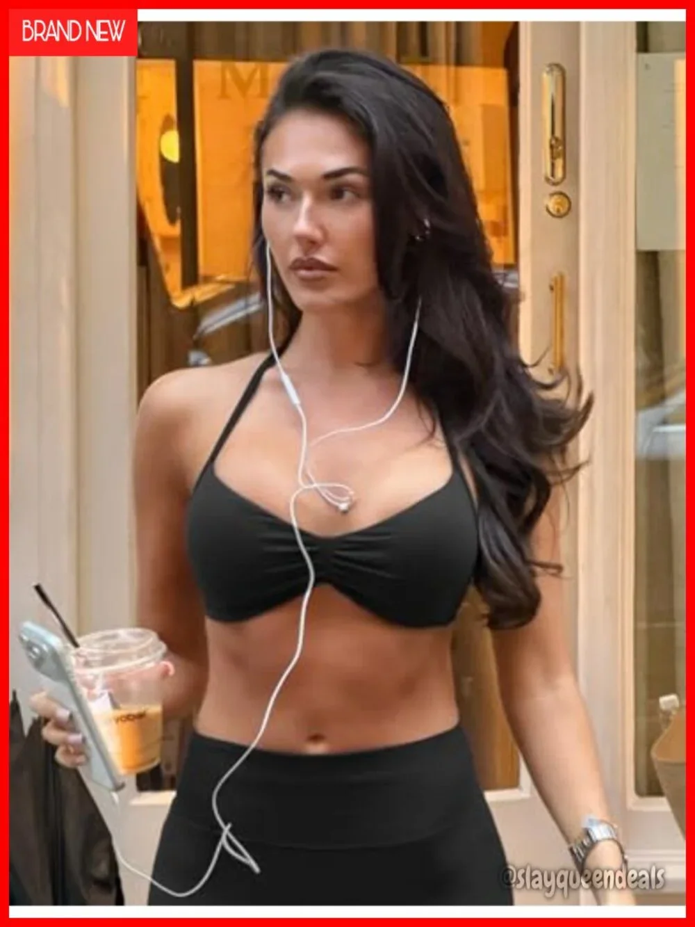 Strappy Sports Bra Open Back Adjustable Halter Wire Free Yoga Workout Bra